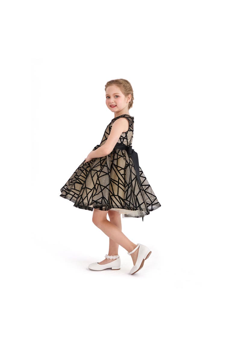 Patterned Ribbon Charm Dress, Alternate, color, Beige