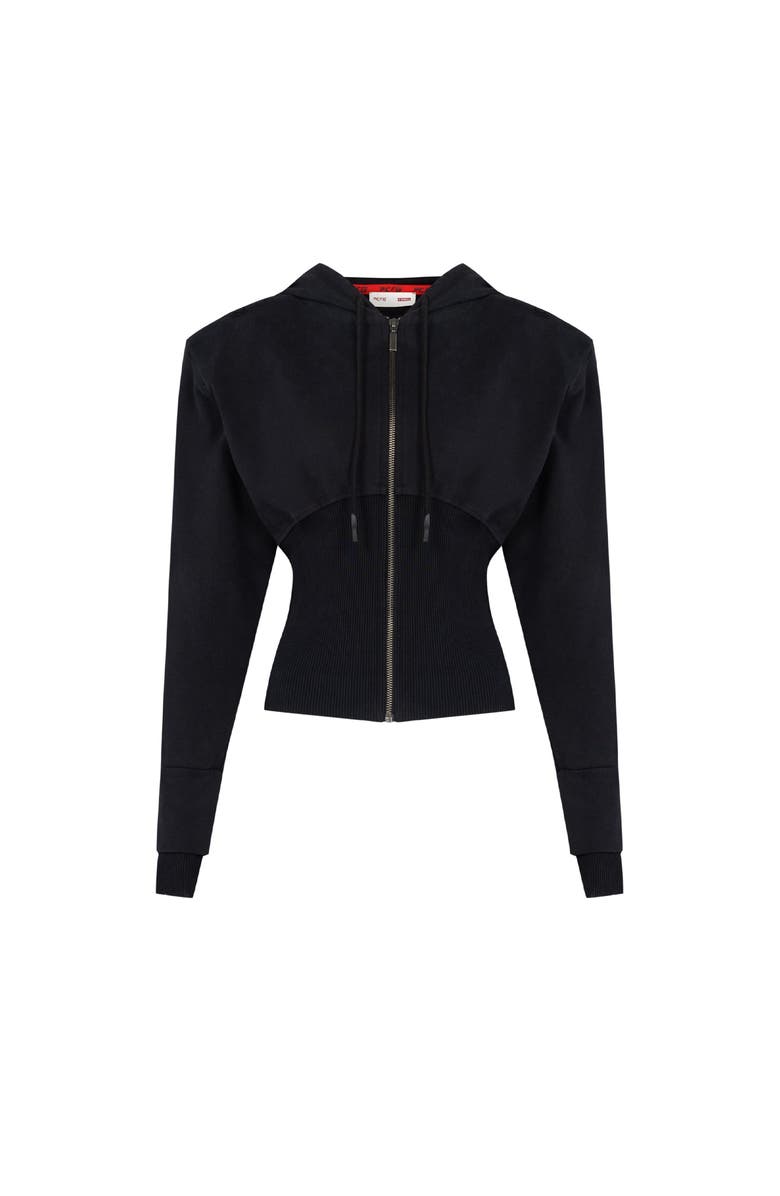 PCFG Pure Cotton Your *Itch Corset Zipped Hoody, Alternate, color, Black