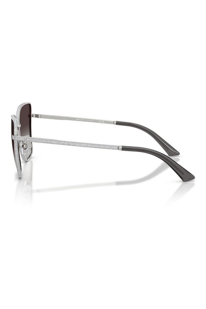 55mm Gradient Square Sunglasses, Alternate, color, SILVER / GRADIENT GRAY