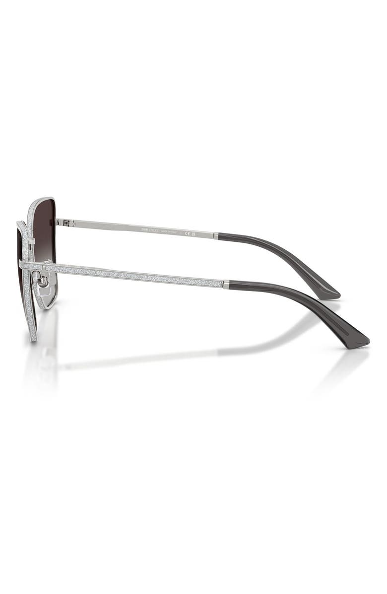 Jimmy Choo 55mm Gradient Square Sunglasses, Alternate, color, Silver / Gradient Gray