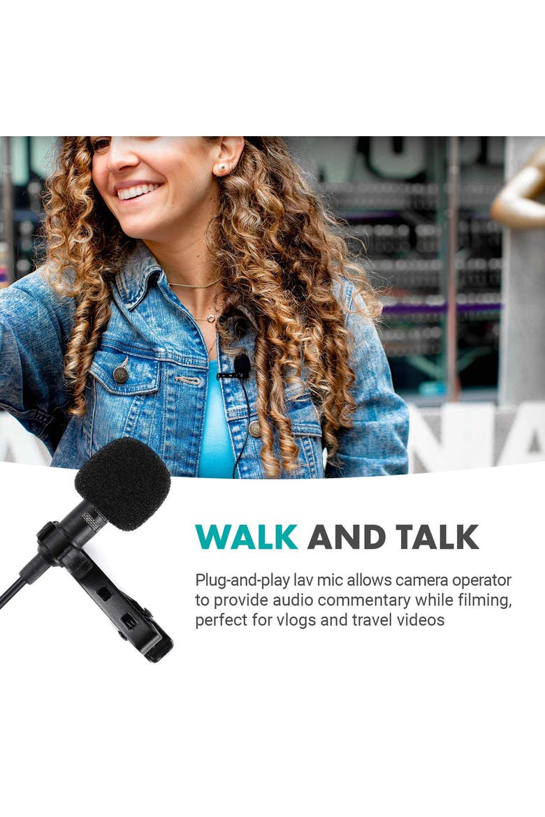 DOM1 Lavalier Omnidirectional Condenser Microphone for DJI Osmo Handheld 4K Camera, Alternate, color, Black