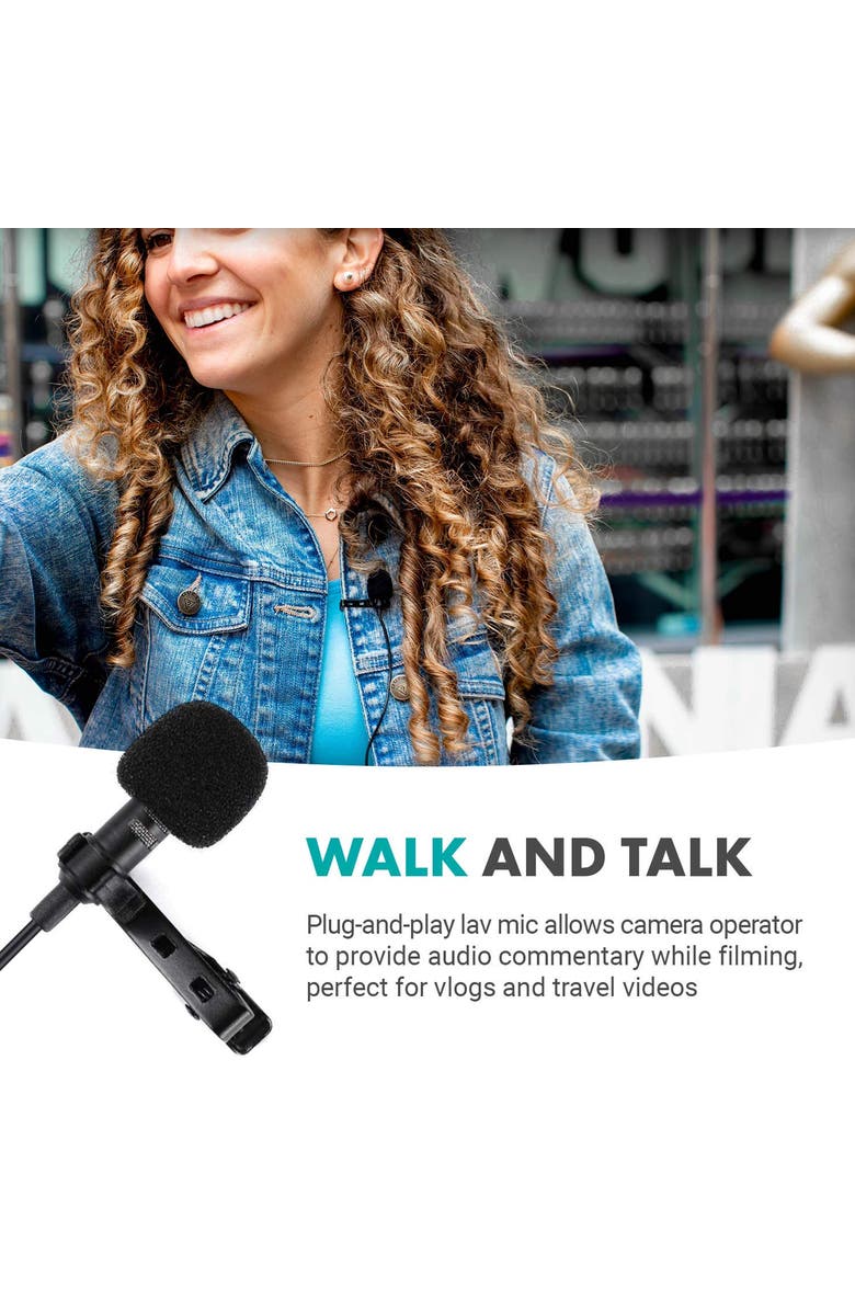 MOVO DOM1 Lavalier Omnidirectional Condenser Microphone for DJI Osmo Handheld 4K Camera, Alternate, color, Black