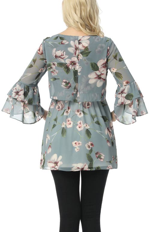 Kimi & Kai Audrey Maternity/nursing Floral Print Blouse In Multicolored