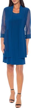 Marina Embellished Shift Dress with Jacket