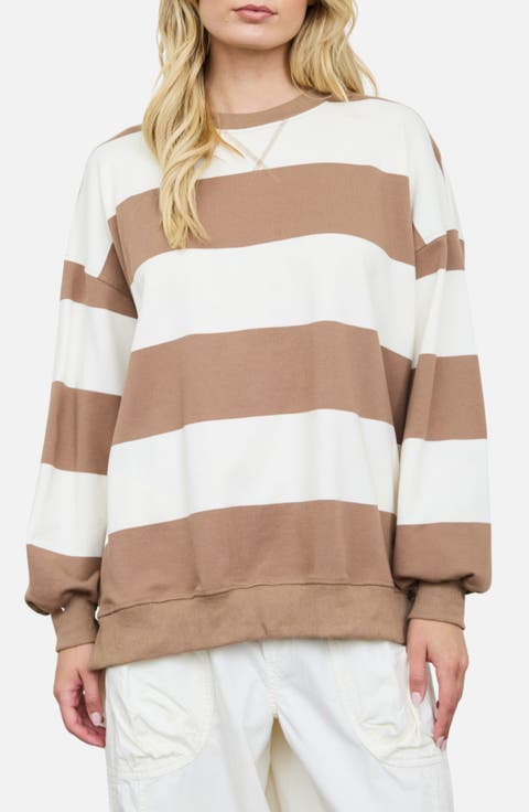 Wide Stripe Crewneck Sweater