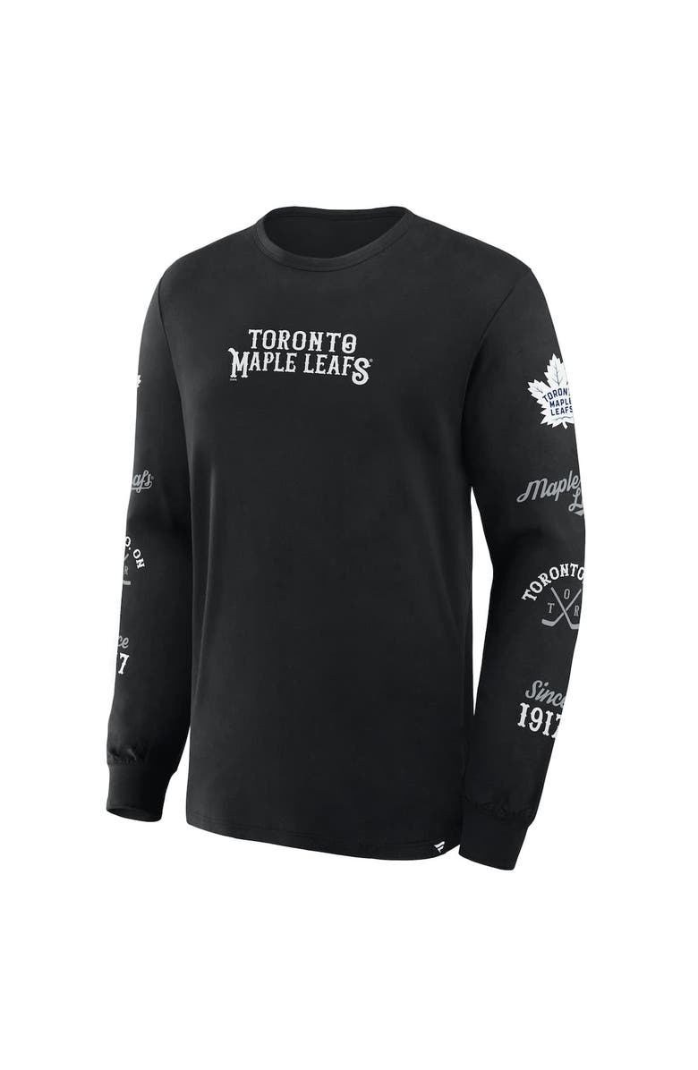 FANATICS Men's Fanatics Black Toronto Maple Leafs Boxed In Legacy Long Sleeve T-Shirt, Alternate, color, 