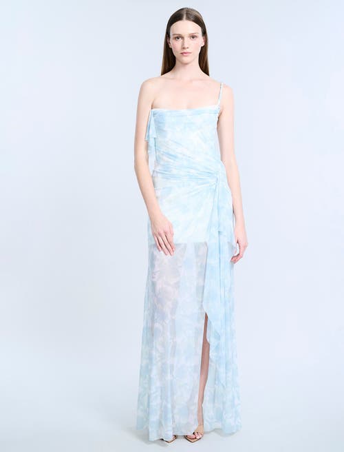 Bcbg Mesh Sequin Gown In Blue