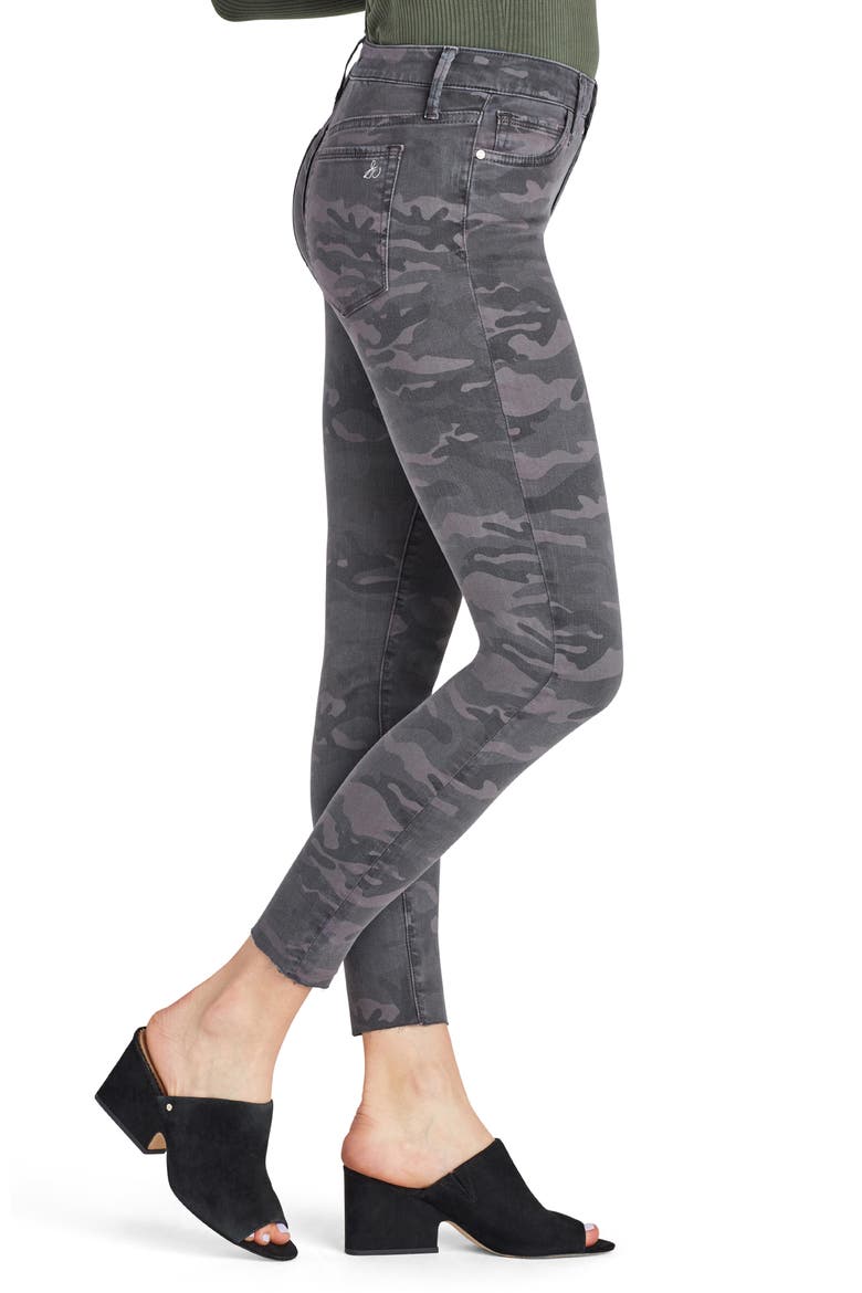 The Kitten Raw Hem Camo Ankle Skinny Jeans, Alternate, color, MONROE