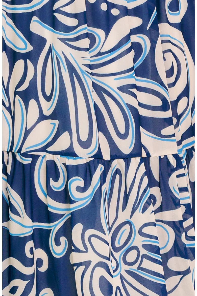Tie Strap Tiered Chiffon Maxi Dress, Alternate, color, NAVY BLUE
