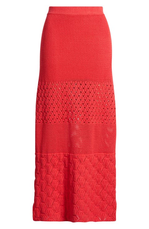 Amada Midi Cotton Sweater Knit Skirt