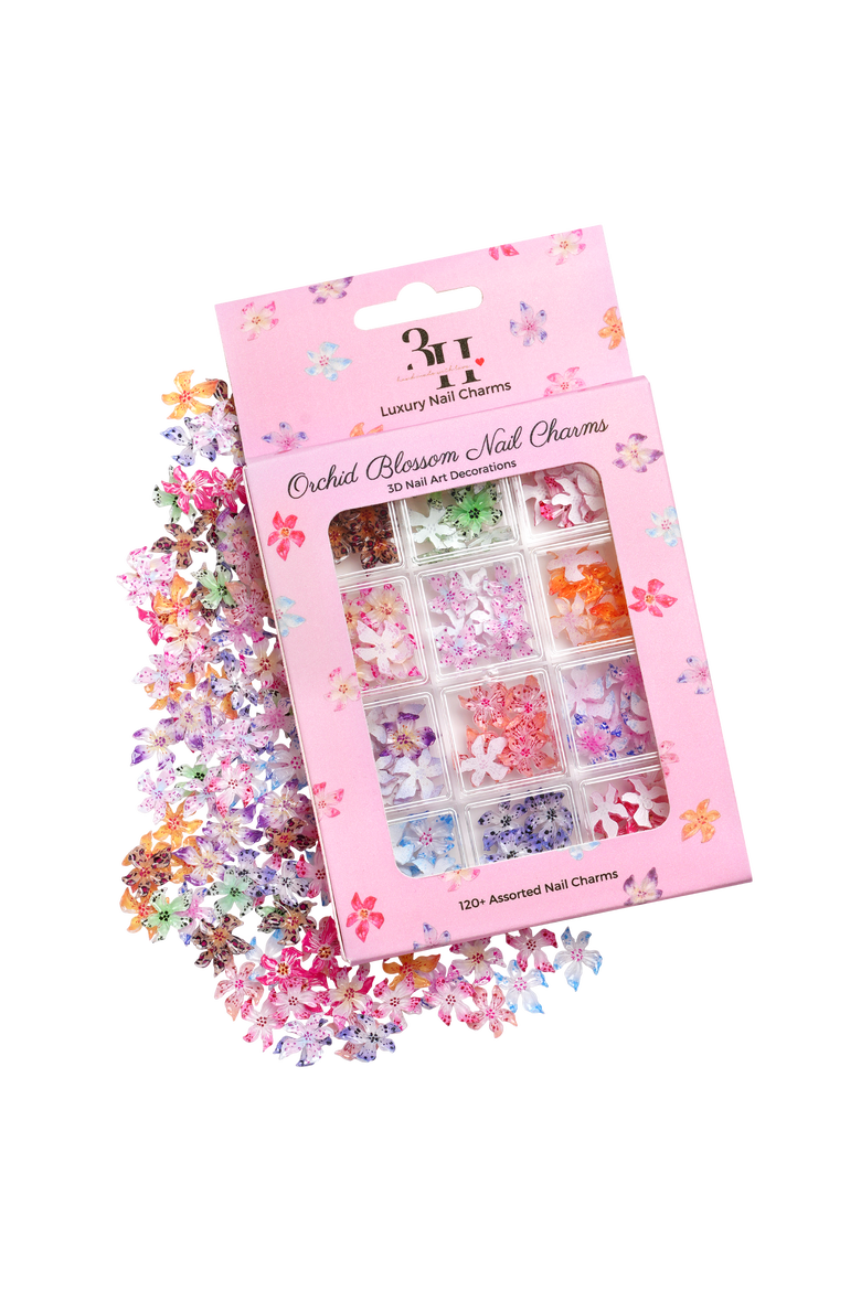 Orchid Blossom - 120+ Assorted Nail Charms, Alternate, color, Assorted multicolor floral