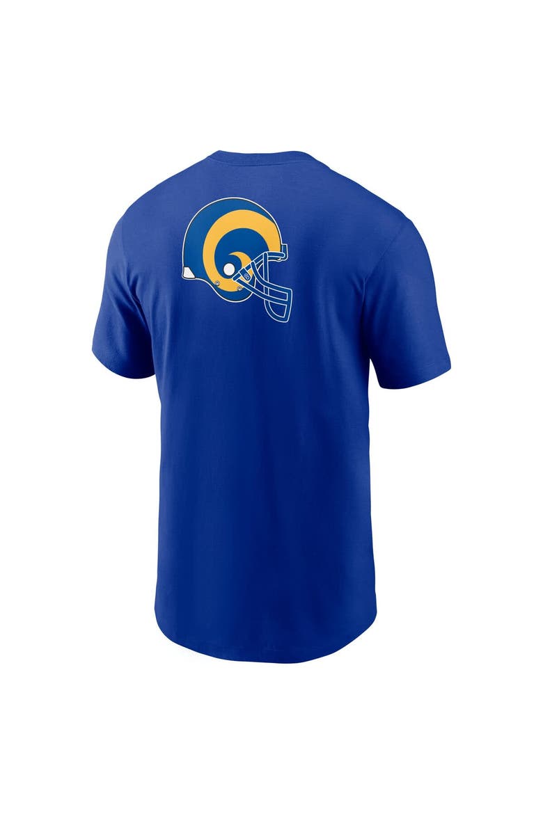 Men's Nike Royal Los Angeles Rams Rewind Front and Back Hit Essential T-Shirt, Alternate, color, Royal