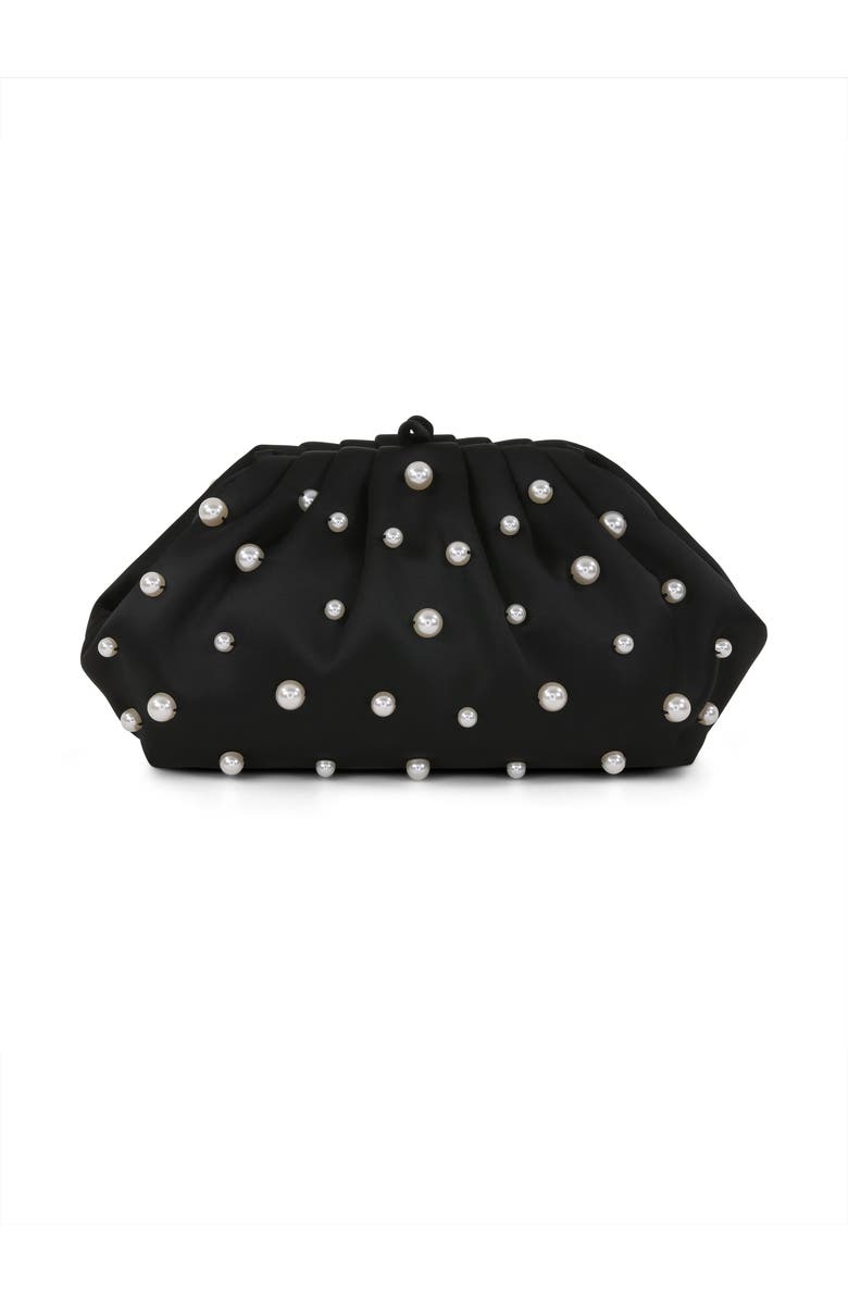 Jewel Badgley Mischka Margot Beaded Pouch Clutch, Alternate, color, Black