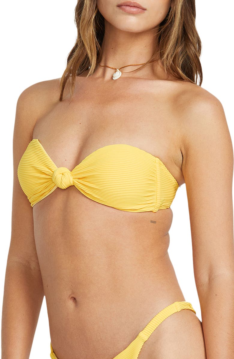 Billabong Tanlines Lola Knotted Bandeau Bikini Top, Alternate, color, Sunburst