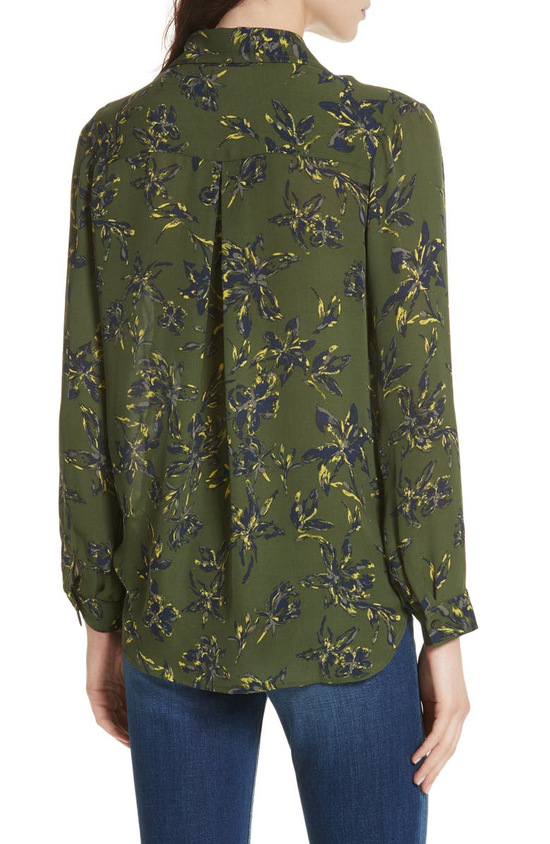 L'AGENCE Nina Print Silk Blouse, Alternate, color,