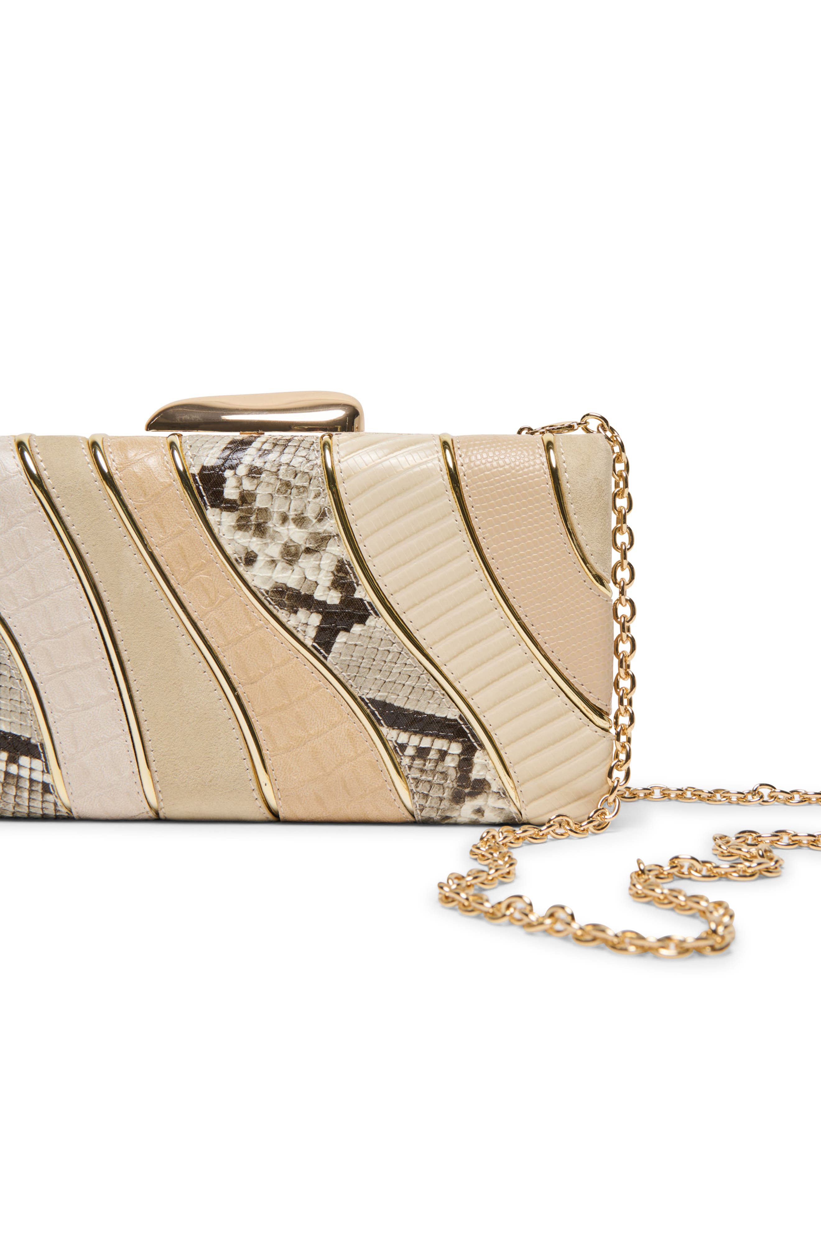 Dolce Vita Multi Panel Frame Clutch, Alternate, color, Natural