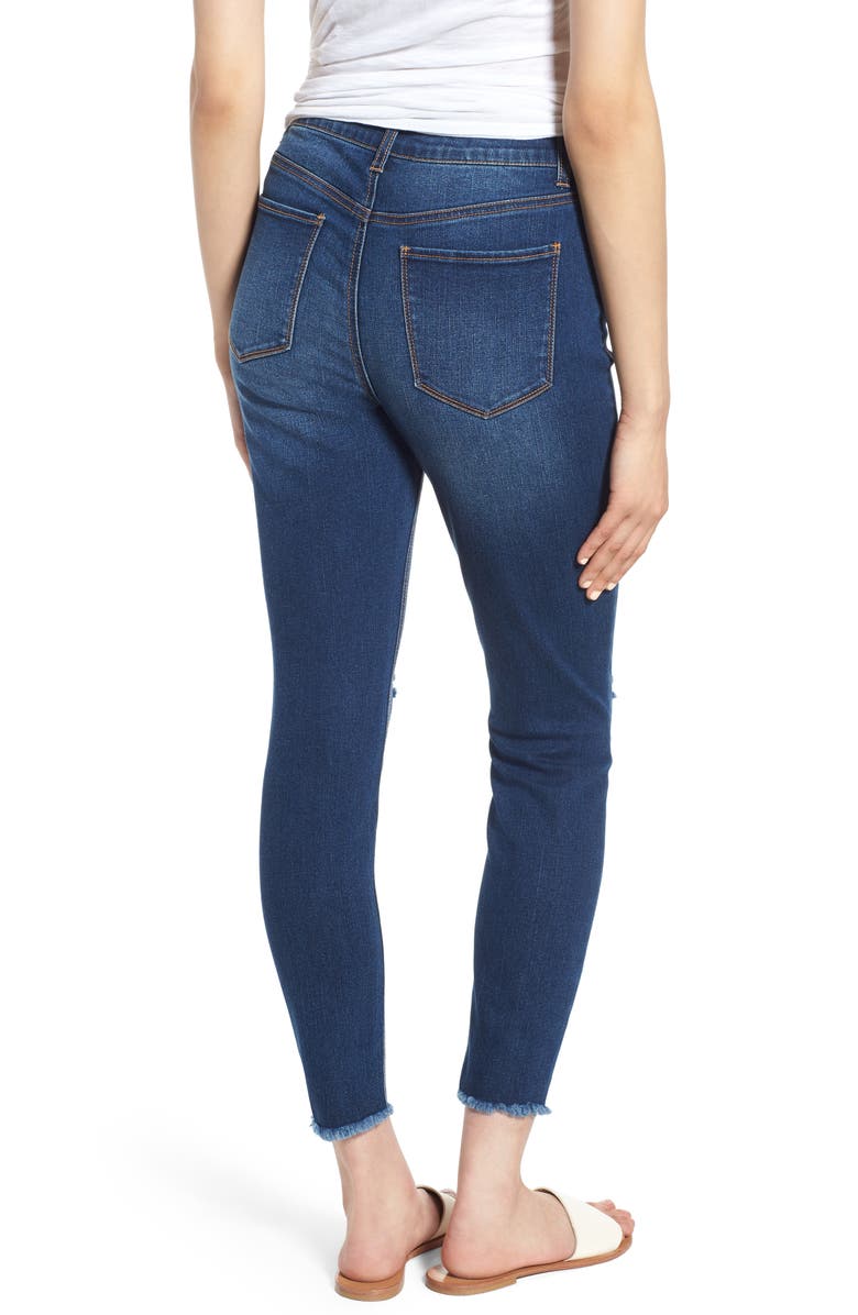 Tinsel Ripped High Waist Ankle Jeggings, Alternate, color,