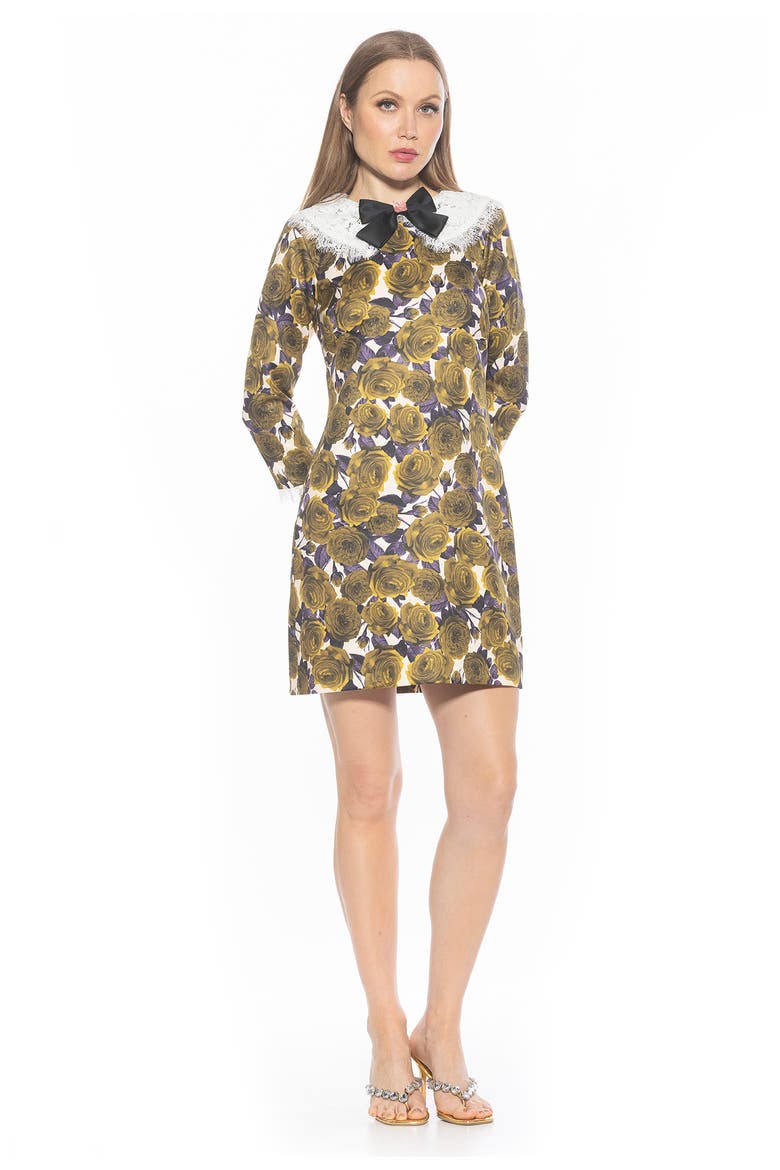 Monique Twill Shift Dress, Alternate, color, ROSE FLORAL