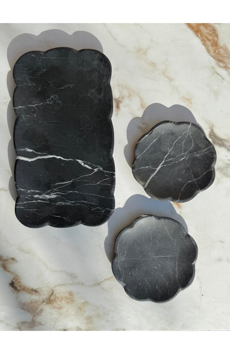 Villa Lua Home Belle Marble Tray, Alternate, color, Black
