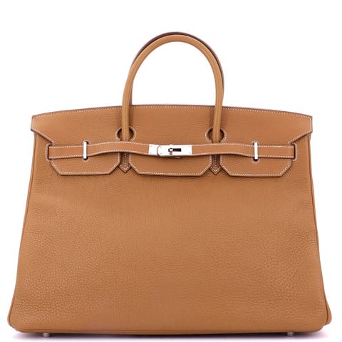 Birkin Handbag Brown Togo with Palladium Hardware 40