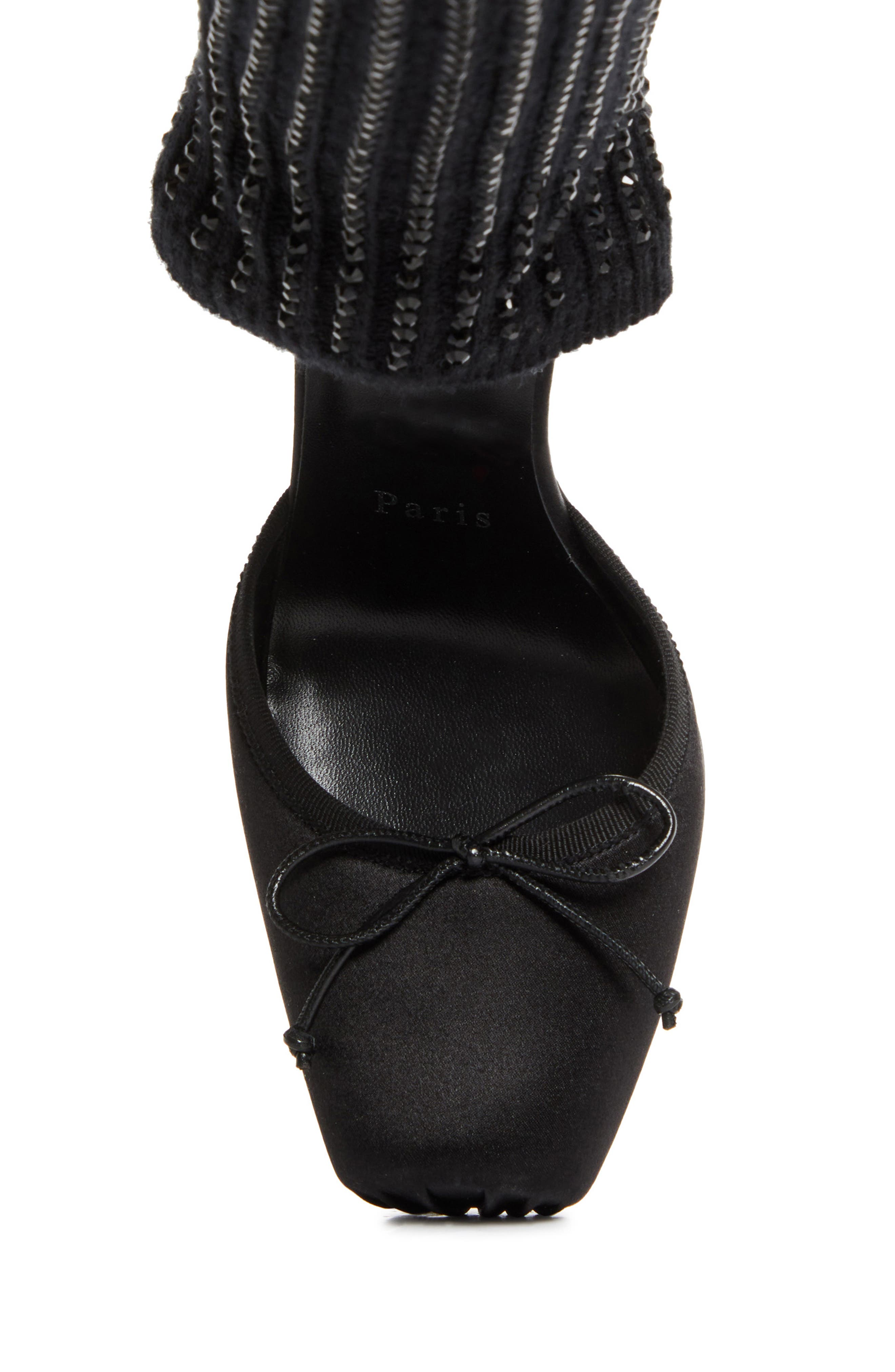 Christian Louboutin Cassia Annmac Leg Warmer Hybrid Pump, Alternate, color, Black/ Black