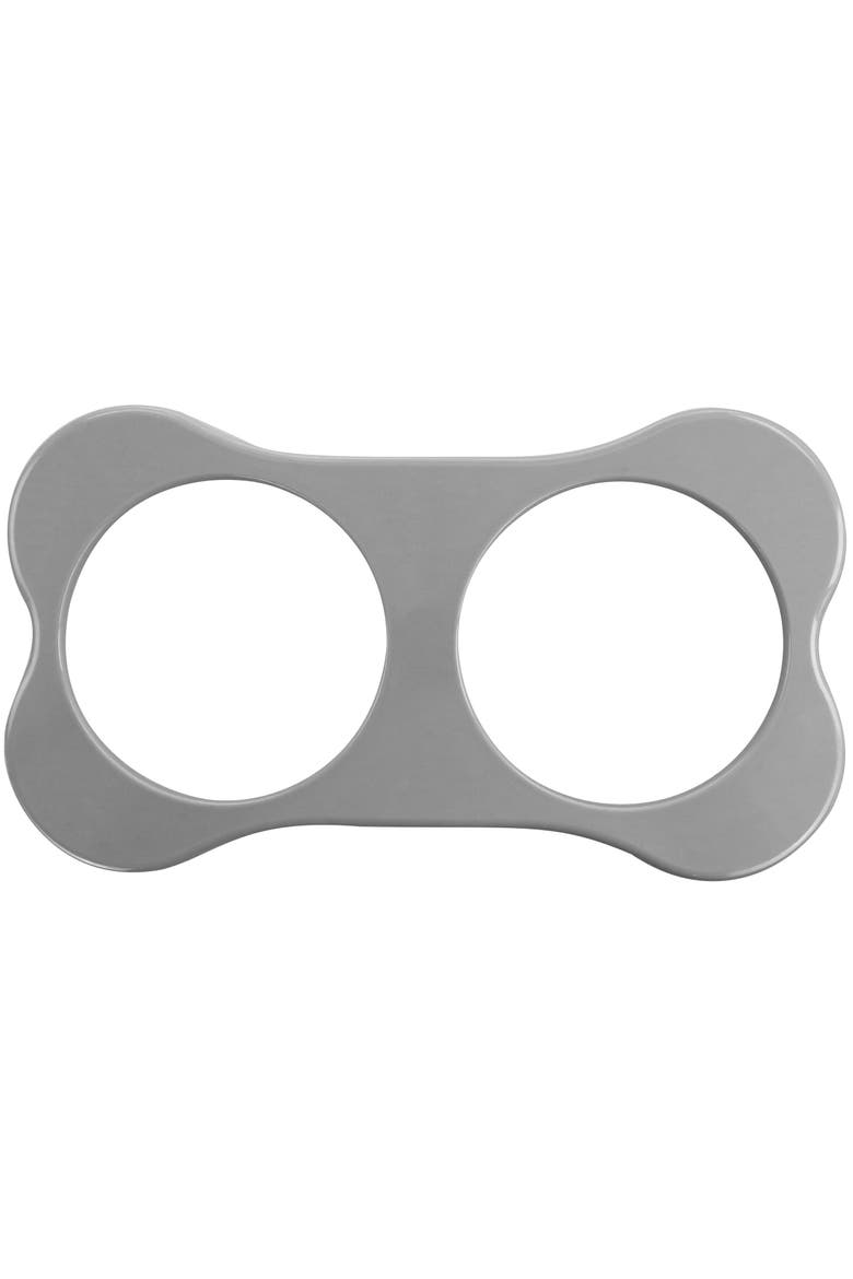 Bow Wow Meow 3 Piece Elevated Pet Bowl Dinner Set, Alternate, color, Grey