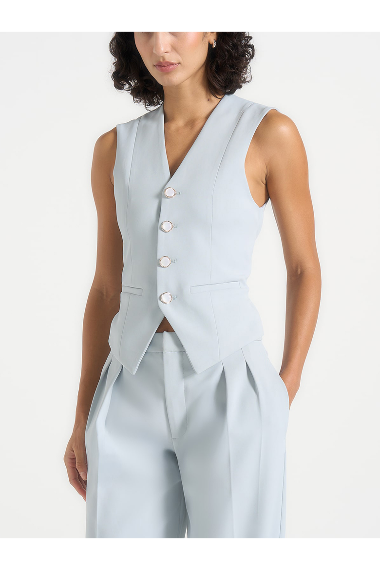 Christine Tailored Cinched Waistcoat, Main, color, Light Blue