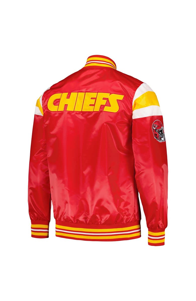 STARTER Men's Starter Red/Gold Kansas City Chiefs Satin Full-Snap Varsity Jacket, Alternate, color,
