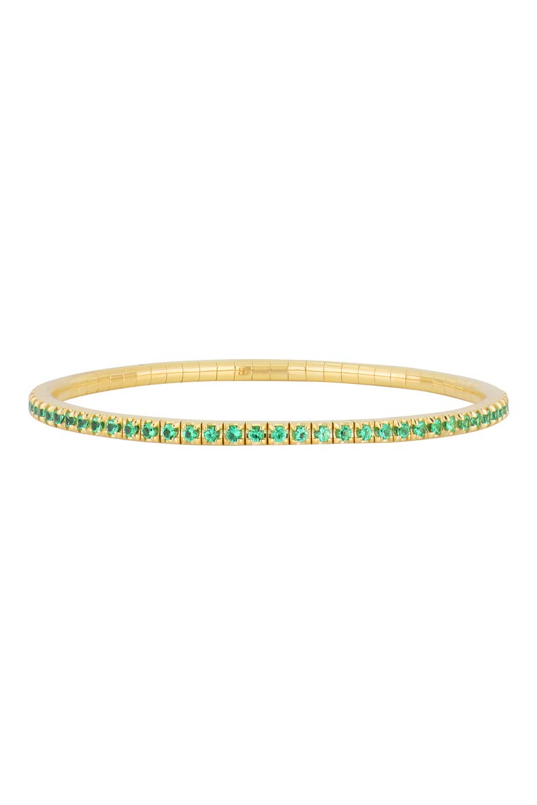 El Mar Emerald Stretch Bracelet, Main, color, 18K YELLOW GOLD