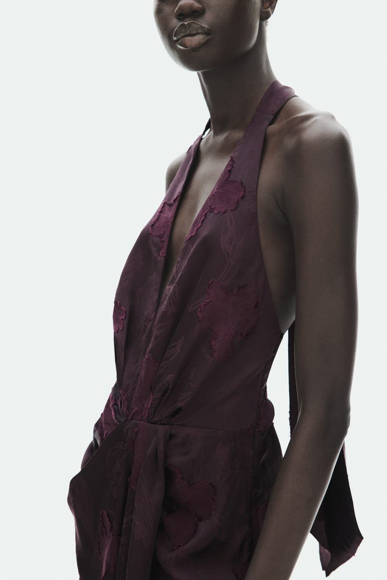 Jacquard-weave Dress With Fringe, Alternate, color, Dark plum purple