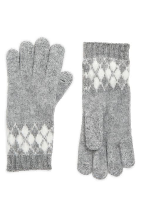 Argyle Knit Gloves