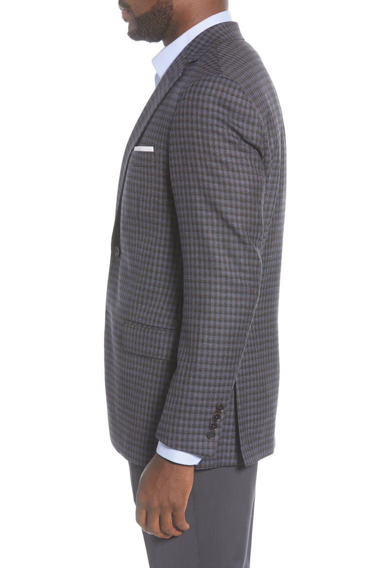 Classic Fit Plaid Wool Sport Coat, Alternate, color, DARK BLUE
