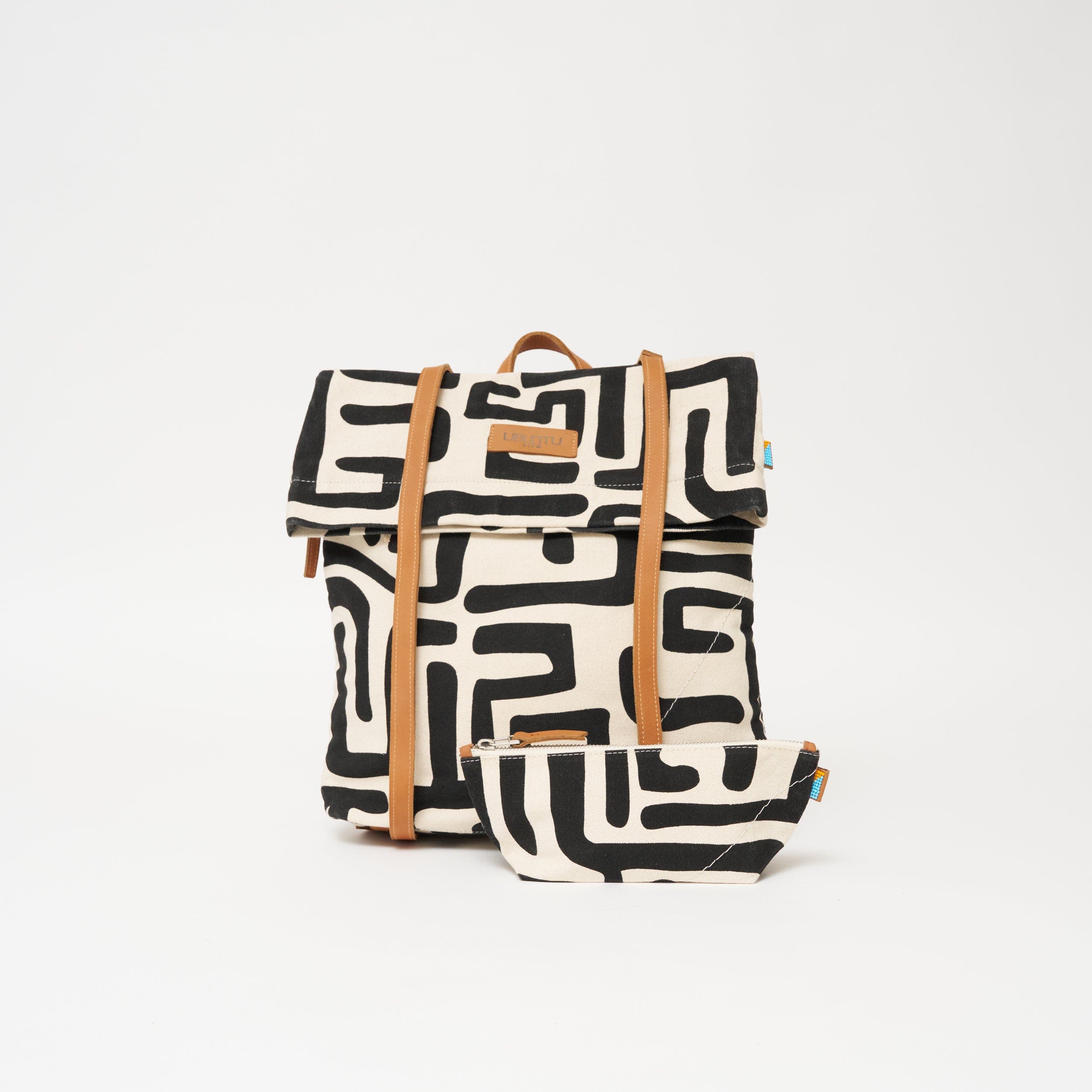 Ubuntu Life Kuba Backpack Bundle, Main, color, Black And White