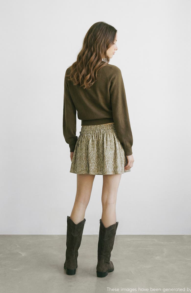 MANGO TEEN Ruffle Print Miniskirt, Alternate, color,