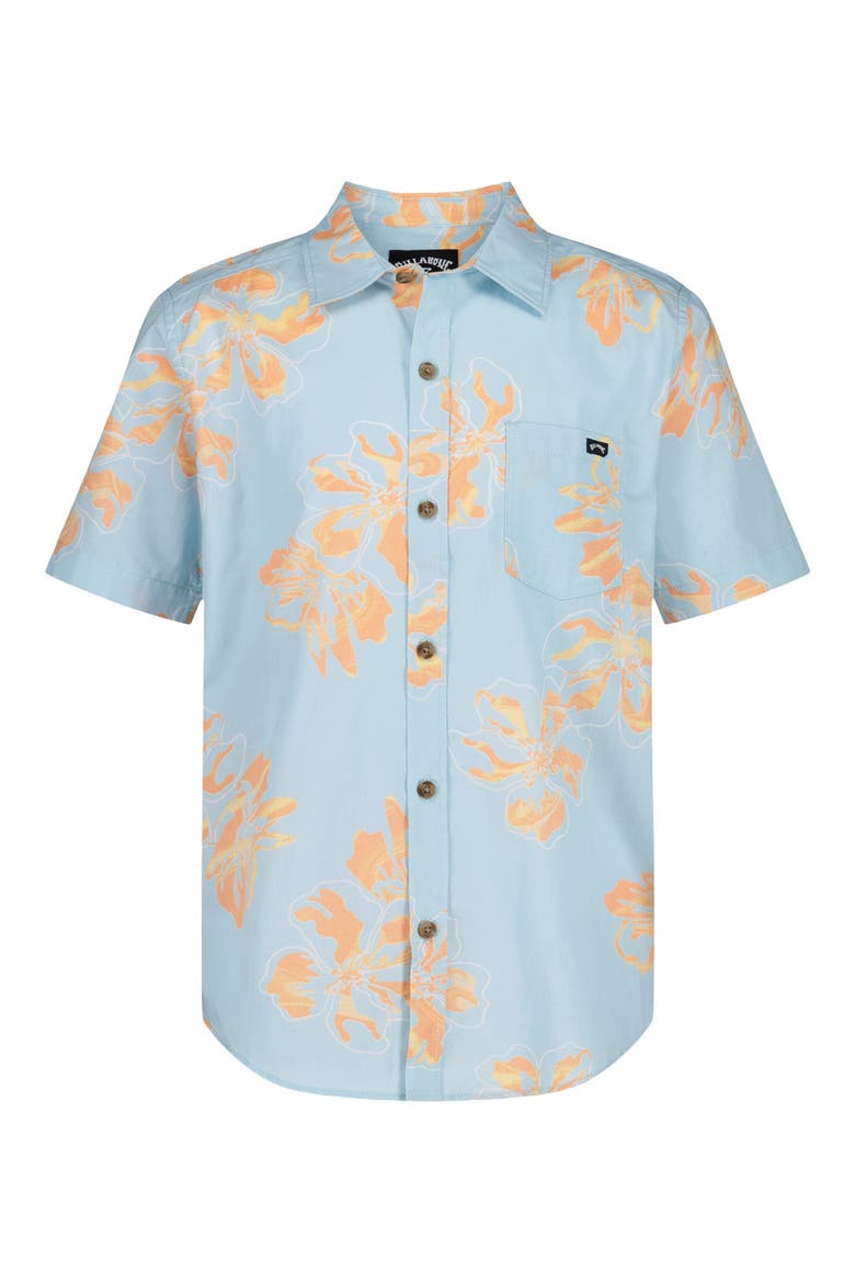 Kids' Sundays Short Sleeve Button-Up Shirt, Main, color, MIST BLUE