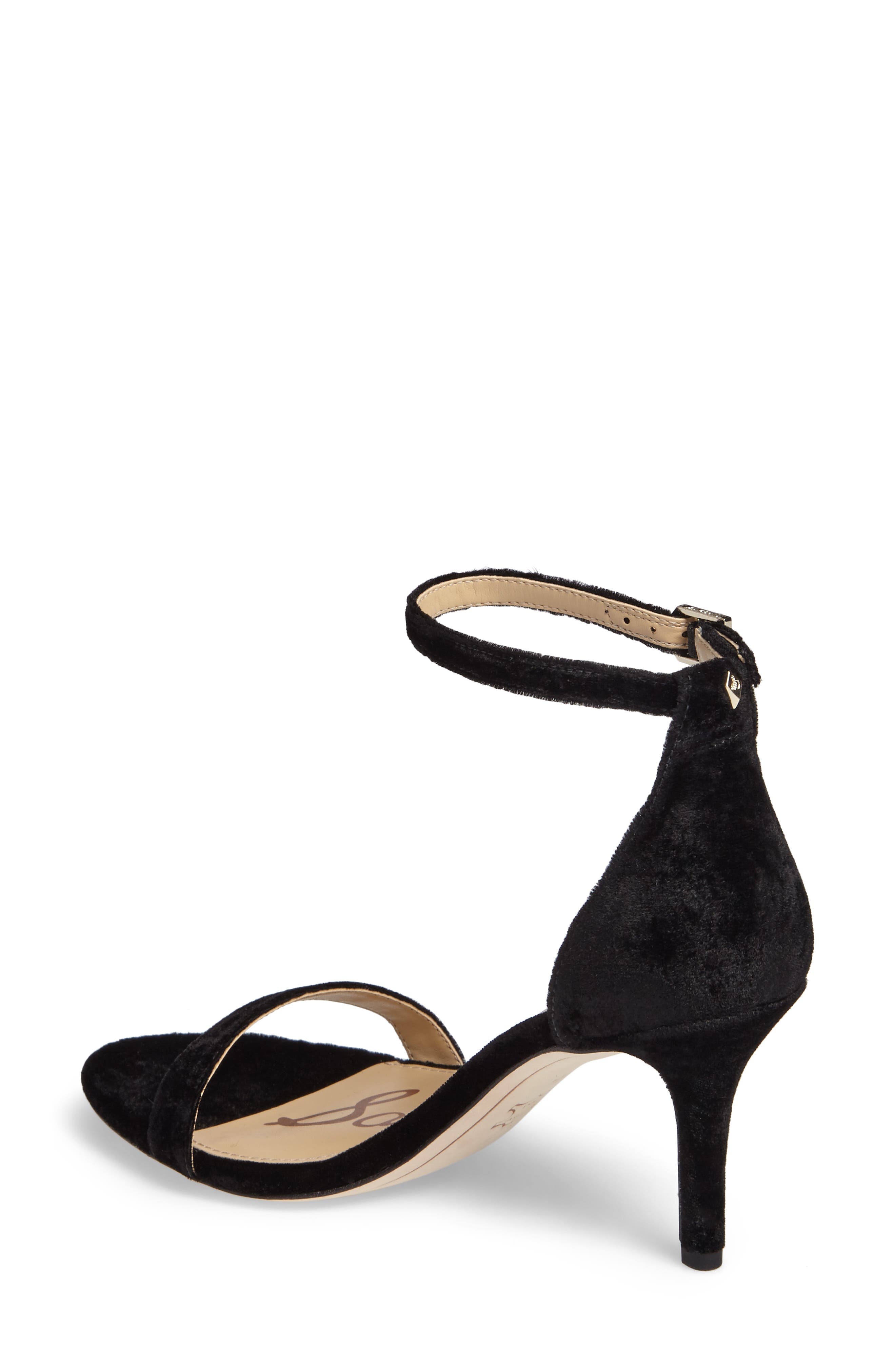 'Patti' Ankle Strap Sandal, Alternate, color, BLACK VELVET