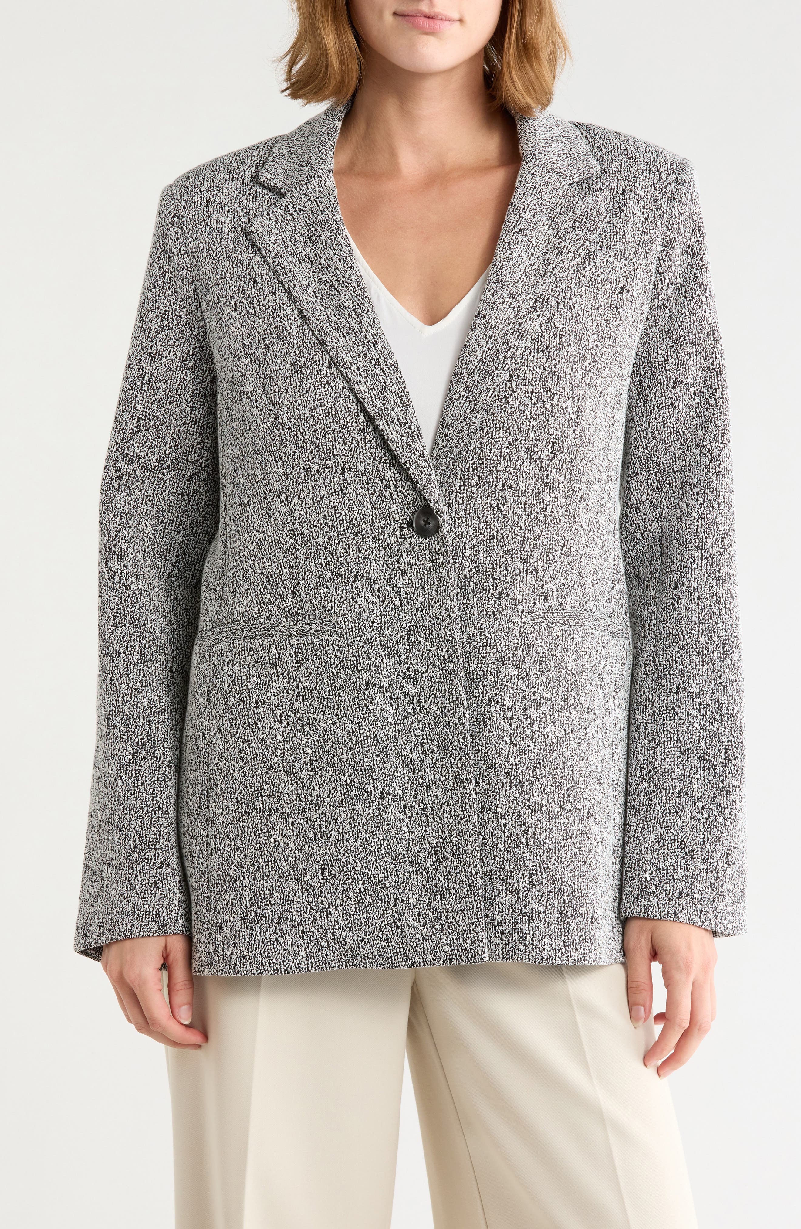 Notch Lapel Single Button Blazer