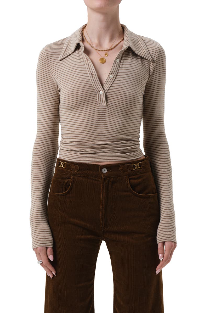 Citizens of Humanity Shaea Polo Top, Main, color, Chiltern Oatmeal