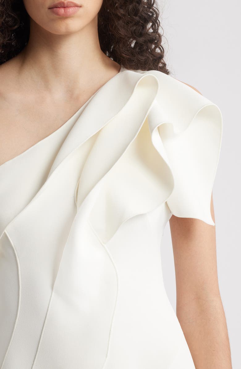 Acler Daneway One-Shoulder Ruffle Gown, Alternate, color, Ivory