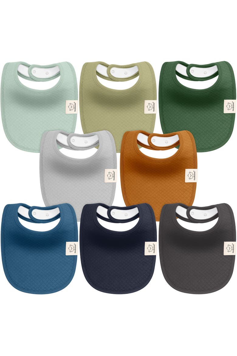 8-Pack Quin Drool Bibs, Main, color, Hunter