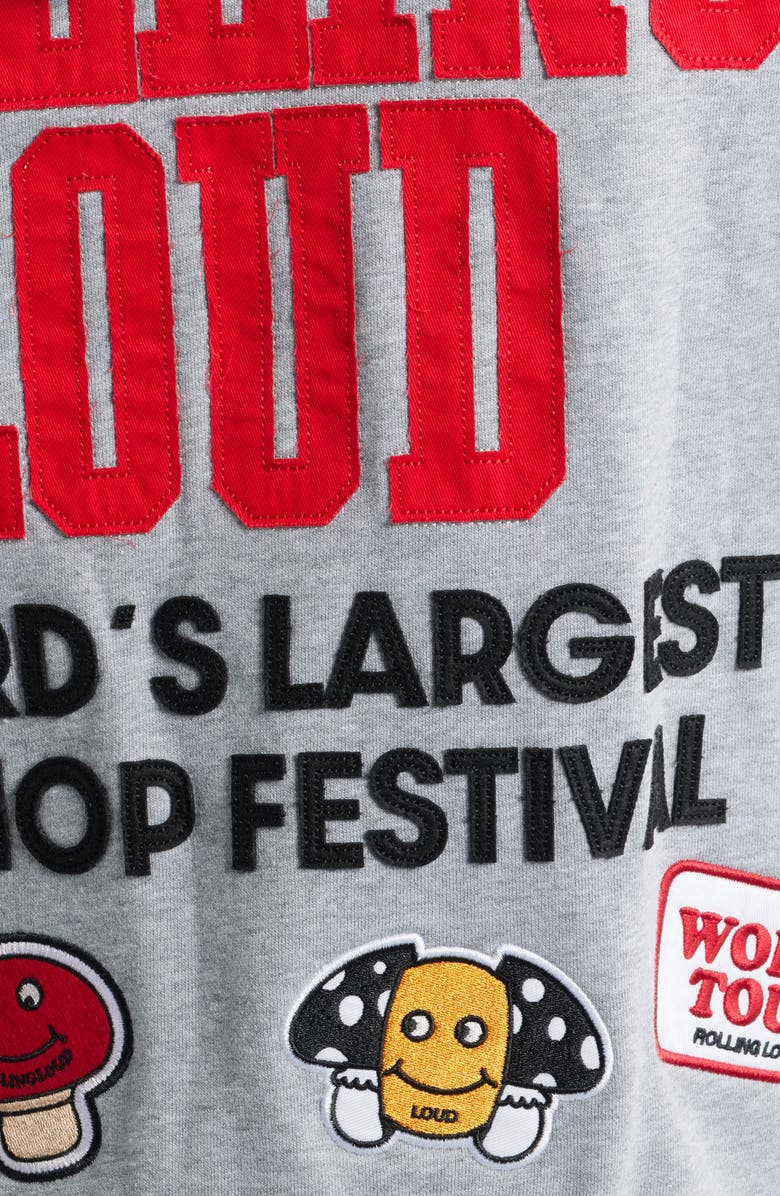 Rolling Loud Patched Up Half Zip Hoodie, Alternate, color, Grey