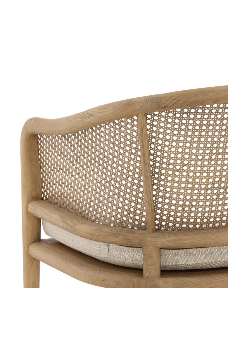 Dovetail Furniture Kendrix Cane Back Linen Dining Chair, Alternate, color, Beige