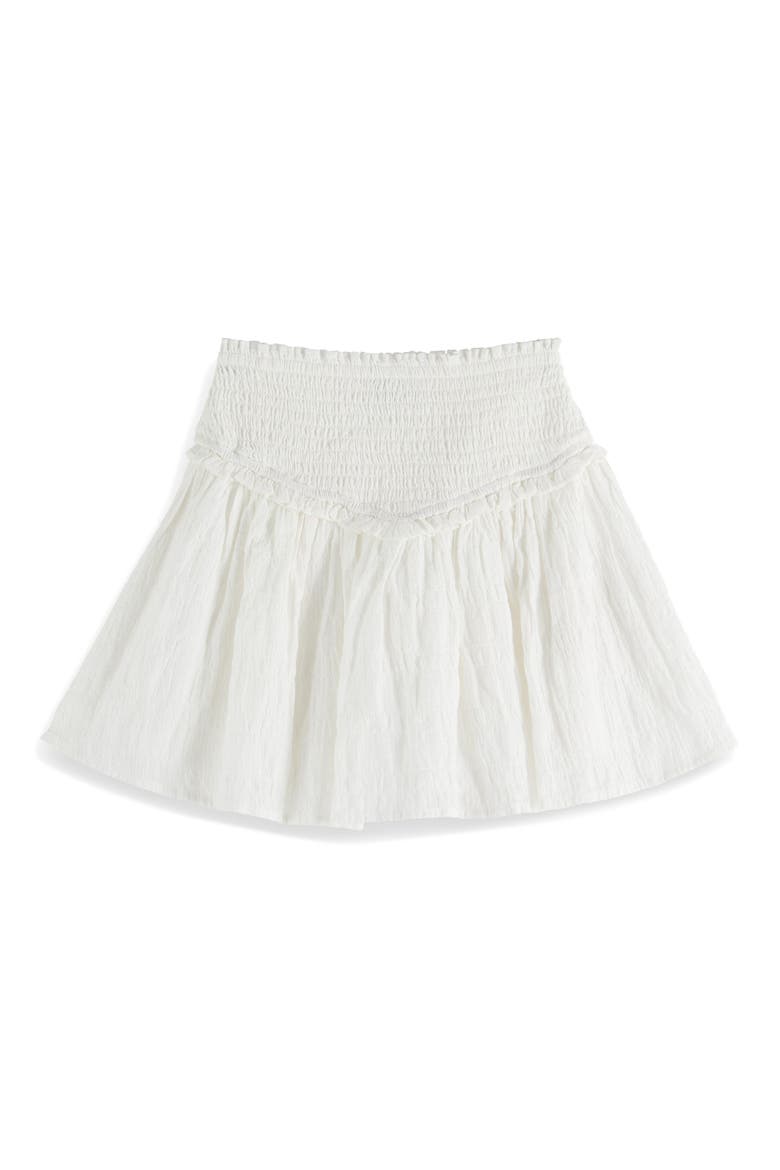 Kids' Cotton Gauze Smocked Waist Skirt, Main, color, WHITE