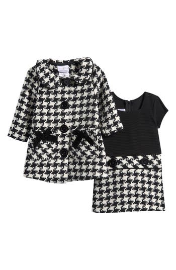 Iris & Ivy Houndstooth Twofer Dress & Coat Set In Multi