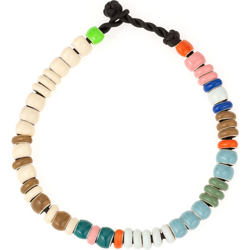 Adina Reyter Bead Party Full Enamel Boardwalk Bracelet in Silver