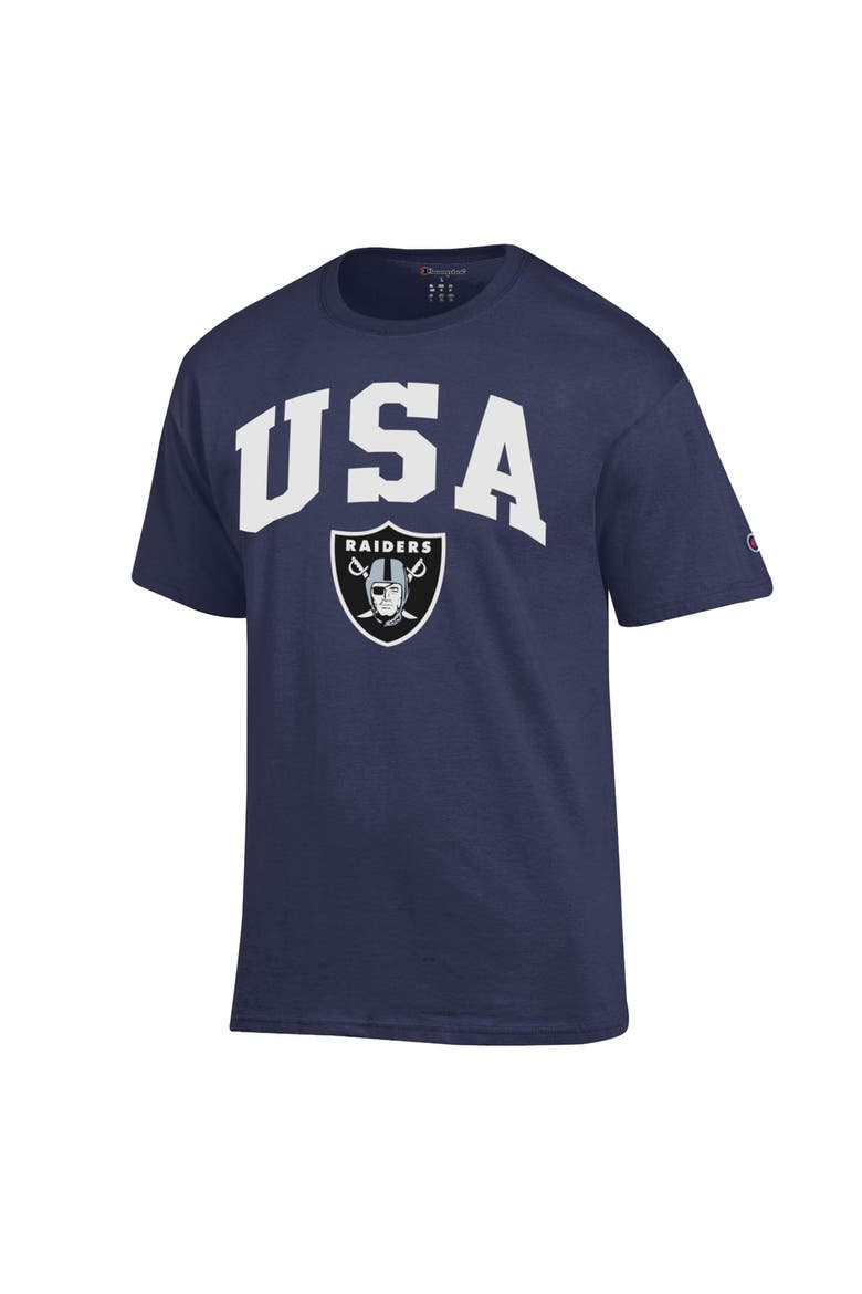 Men's Champion Navy Las Vegas Raiders Americana T-Shirt, Alternate, color, Navy