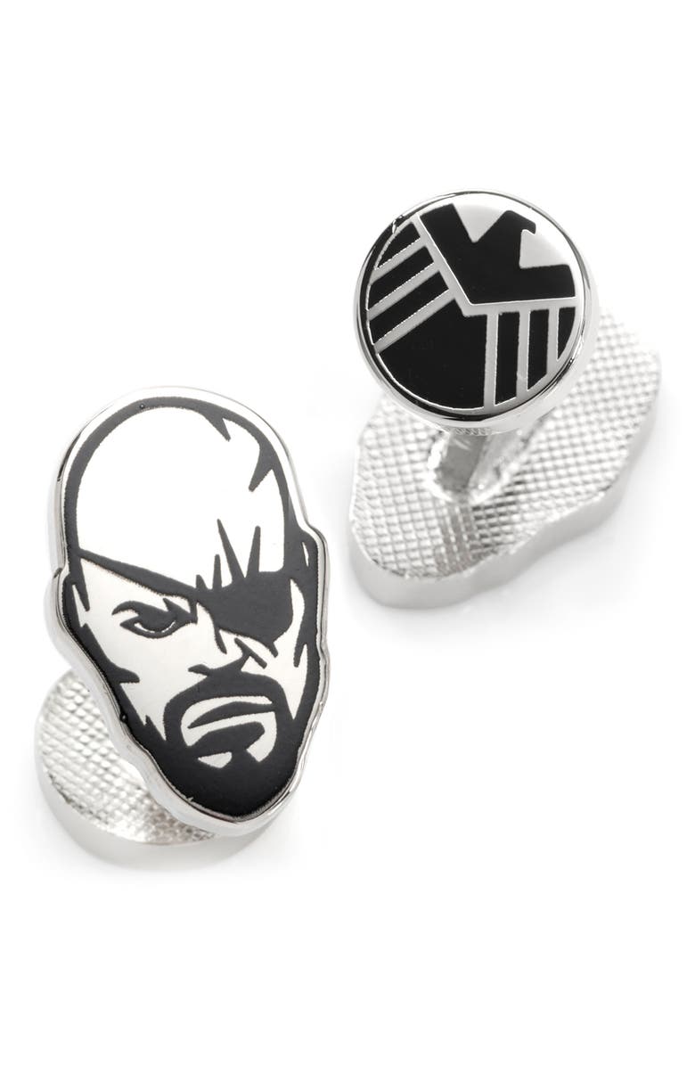 Cufflinks, Inc. Nick Fury Cuff Links, Alternate, color, Silver