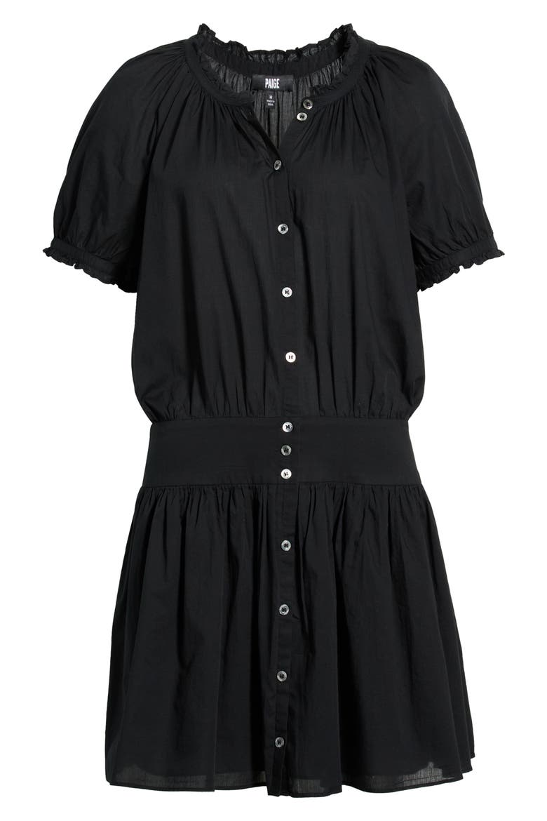 Nisha Puff Sleeve Minidress, Alternate, color, BLACK