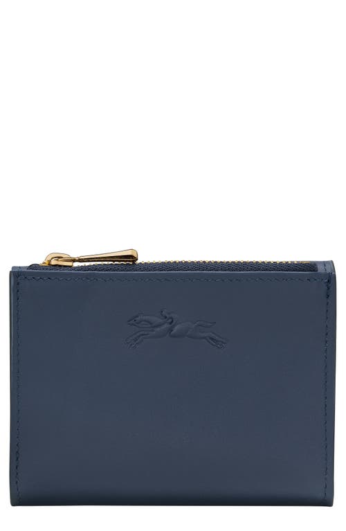 Longchamp Logo-embossed Compact Wallet In Blue