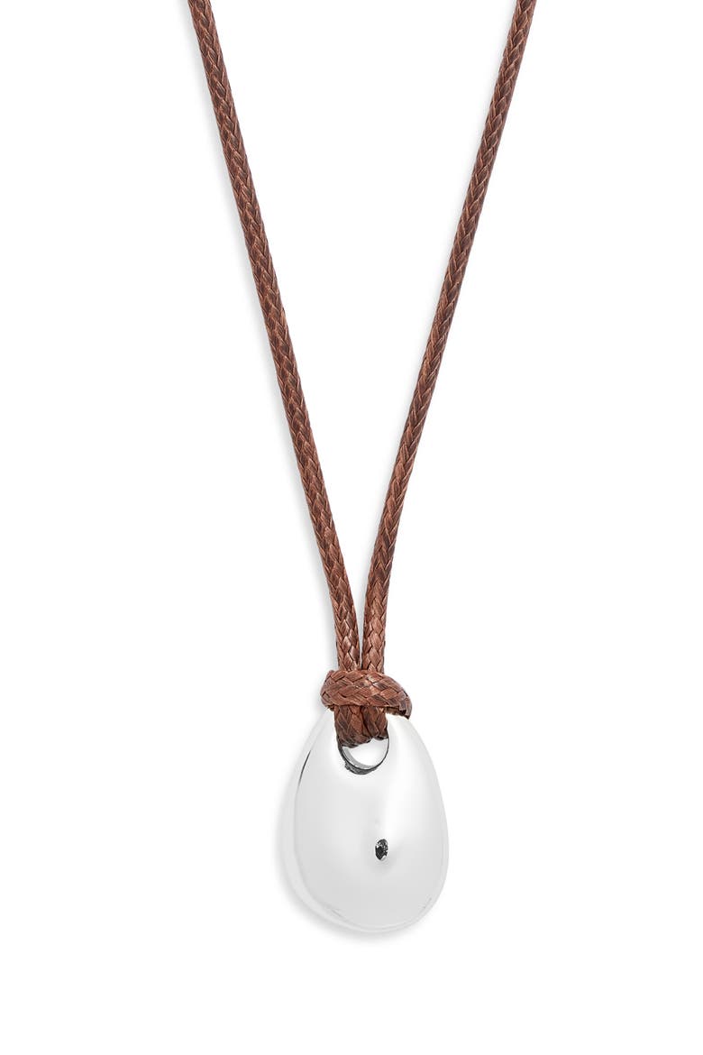 Molten Orb Pendant Necklace, Main, color, DARK BROWN- SILVER